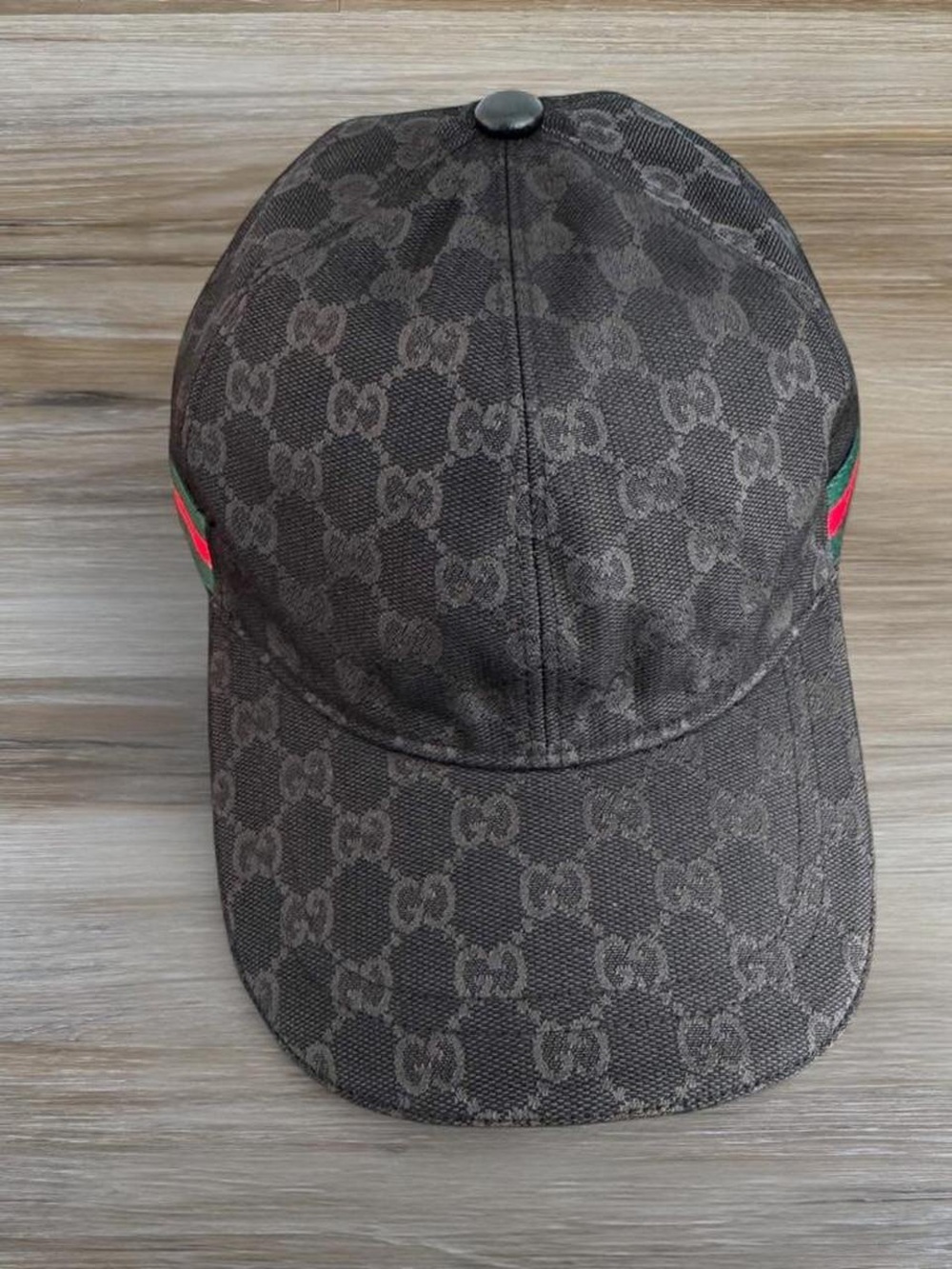 Pre-Owned Black Gucci GG Baseball Cap With Web Size M 48 CM - Picture 2 of 3